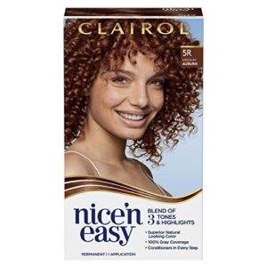 clairol nice’n easy permanent hair dye, 5r medium auburn hair color, pack of 1