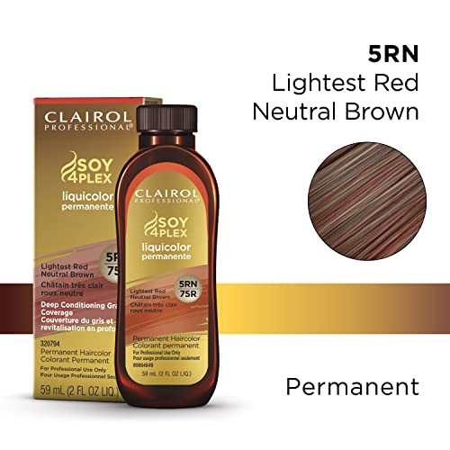 Clairol Professional Permanent Liquicolor for Dark Hair Color, 5rn Light Red Neutral Brown, 2 oz