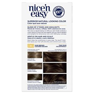 Clairol Nice'n Easy Permanent Hair Dye, 4 Dark Brown Hair Color, Pack of 3