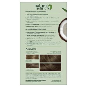 Clairol Natural Instincts Demi-Permanent Hair Dye, 6 Light Brown Hair Color, Pack of 3