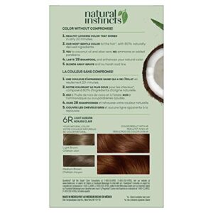 Clairol Natural Instincts Demi-Permanent Hair Dye, 6R Light Auburn Hair Color, Pack of 3