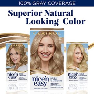 Clairol Nice'n Easy Permanent Hair Dye, 9 Light Blonde Hair Color, Pack of 3