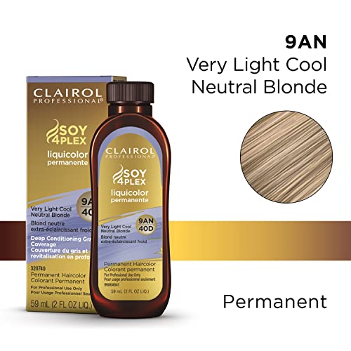 Clairol Professional Permanent Liquicolor for Blonde hair Color, 9AN Very Light Cool Neutral Blonde, 2 oz