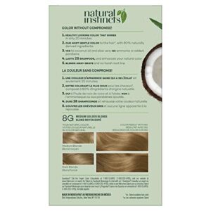 Clairol Natural Instincts Demi-Permanent Hair Dye, 8G Medium Golden Blonde Hair Color, Pack of 3