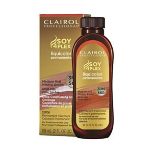 clairol professional permanent liquicolor for dark hair color, 3rn medium red neutral brown, 2 oz