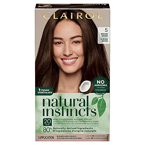 Clairol Natural Instincts Demi-Permanent Hair Dye, 5 Medium Brown Hair Color, Pack of 1