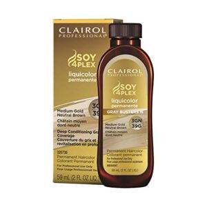 clairol professional permanent liquicolor for dark hair color, 3gn mediumium gold neutral brown, 2 oz