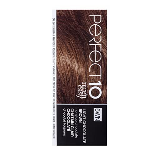 Clairol Nice'n Easy Perfect 10 Permanent Hair Dye, 6WN Light Chocolate Brown Hair Color, Pack of 1