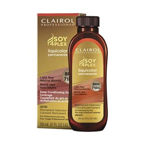 clairol professional permanent liquicolor for blonde hair color, 8rn light red neutral blonde, 2 oz