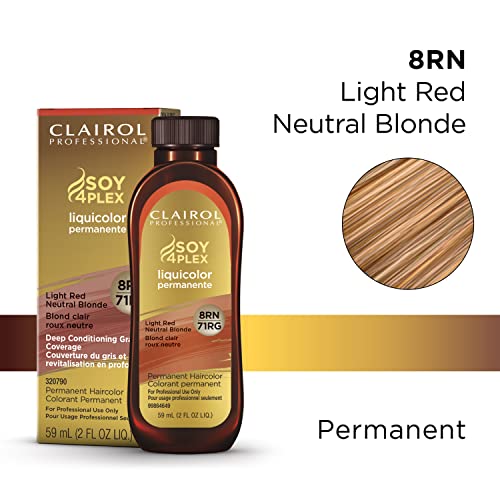 Clairol Professional Permanent Liquicolor for Blonde Hair Color, 8rn Light Red Neutral Blonde, 2 oz