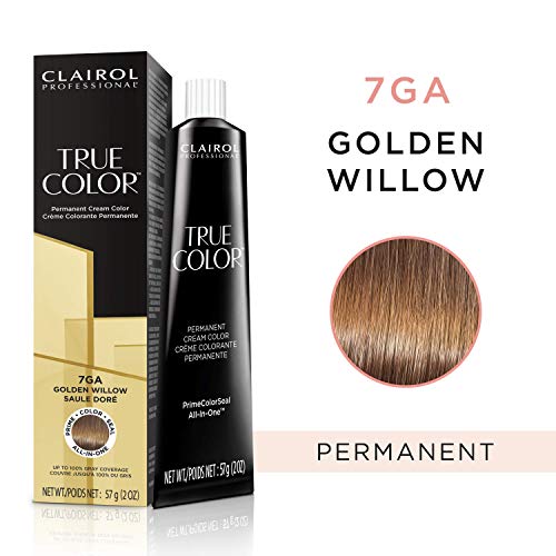 Clairol Professional TRUE COLOR Permanent Cream Hair Color 7GA Golden Willow, 2 oz.