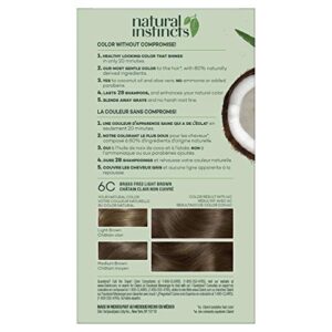 Clairol Natural Instincts Demi-Permanent Hair Dye, 6C Light Brown Hair Color, Pack of 3