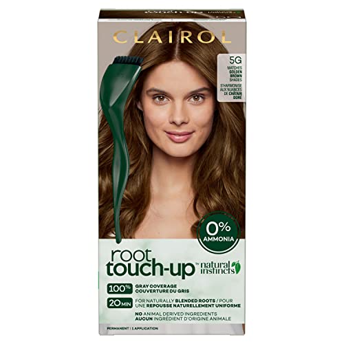 Clairol Root Touch-Up by Natural Instincts Permanent Hair Dye, 5G Golden Brown Hair Color, Pack of 1