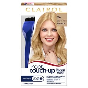 clairol root touch-up by nice’n easy permanent hair dye, 9a light ash blonde hair color, pack of 1