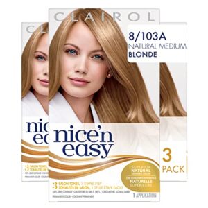 clairol nice’n easy liquid permanent hair dye, 8 medium blonde hair color, pack of 3