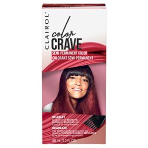 clairol color crave semi-permanent hair dye, scarlet hair color, 1 count