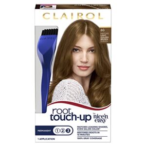 clairol root touch-up by nice’n easy permanent hair dye, 6g light golden brown hair color, 2 count