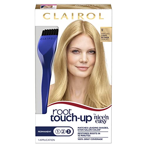 Clairol Root Touch-Up by Nice'n Easy Permanent Hair Dye, 9 Light Blonde Hair Color, 1 Count