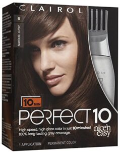 clairol perfect 10 by nice ‘n easy hair color, 006, light brown