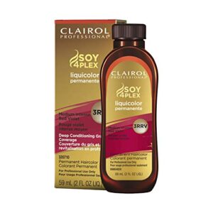 clairol professional permanent liquicolor for dark hair color, 3rrv medium red violet, 2 oz