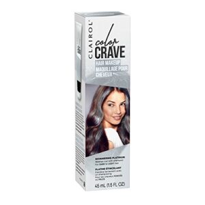 clairol color crave temporary hair color makeup, shimmering platinum hair color, 1 count