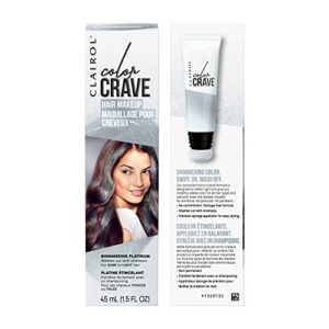 Clairol Color Crave Temporary Hair Color Makeup, Shimmering Platinum Hair Color, 1 Count