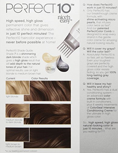 Clairol Perfect 10 by Nice 'n Easy Hair Color, 007, Dark Blonde