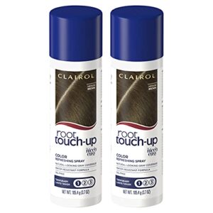 clairol root touch-up temporary spray, medium brown hair color, 1.8 ounce (pack of 2)