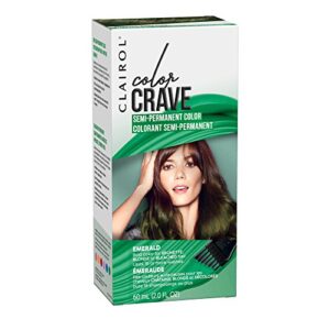 clairol color crave semi-permanent hair dye, emerald hair color, 1 count