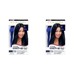clairol root touch-up by nice’n easy permanent hair dye, 2b blue black hair color, pack of 1 (pack of 2)