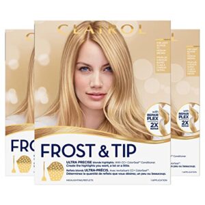 clairol nice’n easy permanent hair dye, frost & tip hair highlights hair color, pack of 3