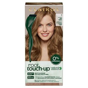 clairol root touch-up by natural instincts permanent hair dye, 7 blonde hair color, pack of 1