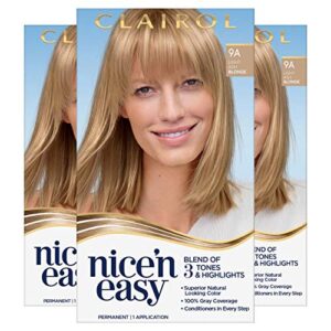clairol nice’n easy creme 9a light ash blonde (pack of 3)