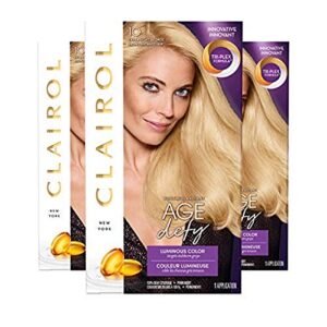 clairol age defy permanent hair dye, 10 extra light blonde hair color, 3 count