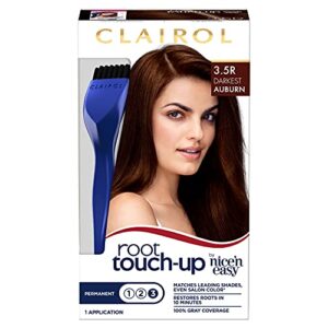 clairol root touch-up by nice’n easy permanent hair dye, 3.5r darkest auburn hair color, pack of 1