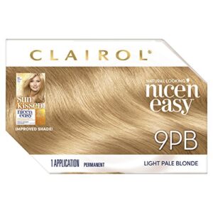 Clairol Nice'n Easy Permanent Hair Dye, 9PB Light Pale Blonde Hair Color, 1 Count