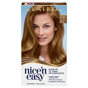 clairol nice’n easy permanent hair color, 6.5 lightest golden brown, 1 count
