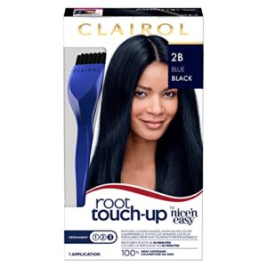clairol root touch-up by nice’n easy permanent hair dye, 2b blue black hair color, pack of 1