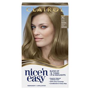 Clairol Nice'n Easy Permanent Hair Dye, 7C Dark Cool Blonde Hair Color, Pack of 1