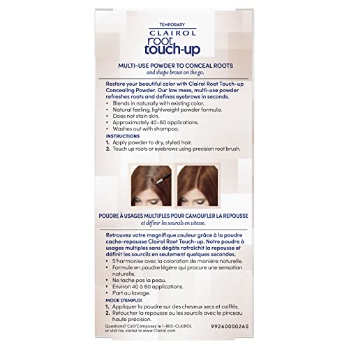 Clairol Root Touch-Up Temporary Concealing Powder, Red Hair Color, Pack of 1