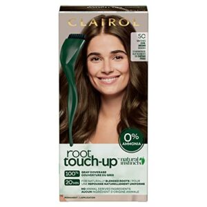 clairol root touch-up by natural instincts permanent hair dye, 5c cool brown hair color, pack of 1