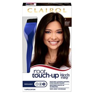 clairol root touch-up by nice’n easy permanent hair dye, 1brw black hair color, pack of 1