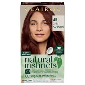 clairol natural instincts demi-permanent hair dye, 4r dark auburn hair color, pack of 1
