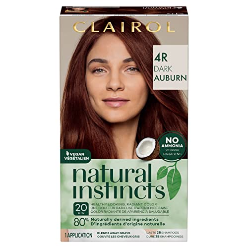 Clairol Natural Instincts Demi-Permanent Hair Dye, 4R Dark Auburn Hair Color, Pack of 1