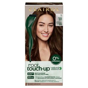 clairol root touch-up by natural instincts permanent hair dye, 5 medium brown hair color, pack of 1