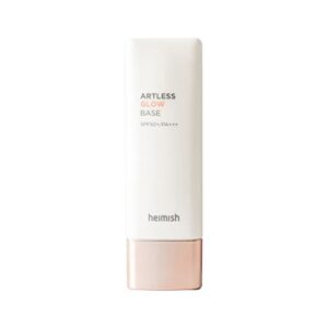 [heimish] artless glow base spf 50+ pa+++ 1.4fl.oz/40ml | moisturizer, sunscreen to makeup base | cruelty-free, all-in-one, glowy skin, all skin types, lightweight, soft cream texture, face primer