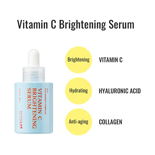 [SKIN&LAB] Vitamin C Brightening Serum for Face, 15% Vita Energy Complex, Hyaluronic Acid, Panthenol | Anti Aging | Even Skin Tone | Brighten Dark Spot | Hypoallergenic | 1.01 fl oz.