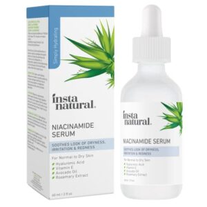 instanatural niacinamide serum for face, niacinamide and hyaluronic acid serum with vitamin e, anti aging serum and acne serum for hyperpigmentation