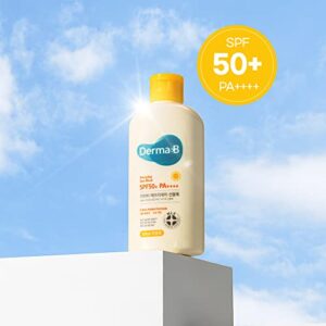 Derma B Everday Sun Block Sunscreen SPF 50+ PA++++ 6.71 Fl Oz, 200ml | Big Size SPF Moisturizer | Facial Body Sunblock | Korean Sunscreen Lotion