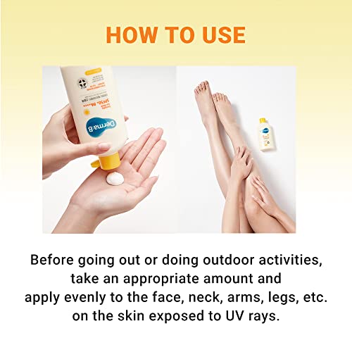 Derma B Everday Sun Block Sunscreen SPF 50+ PA++++ 6.71 Fl Oz, 200ml | Big Size SPF Moisturizer | Facial Body Sunblock | Korean Sunscreen Lotion